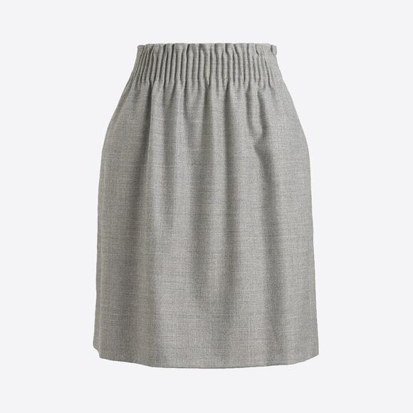 J. Crew Wool High Waisted Elastic Waist Sidewalk Mini Skirt Gray Women's Size 8 - Picture 1 of 9